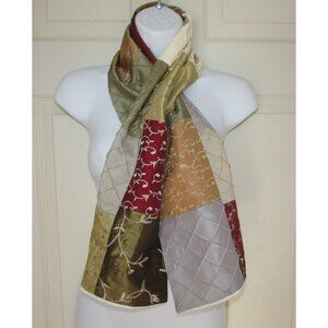 Satin Embroidered Patchwork Scarf